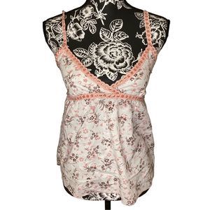 Vintage Forever 21 Floral Sequin Tank Top Flowers Coastal Beach Vacation